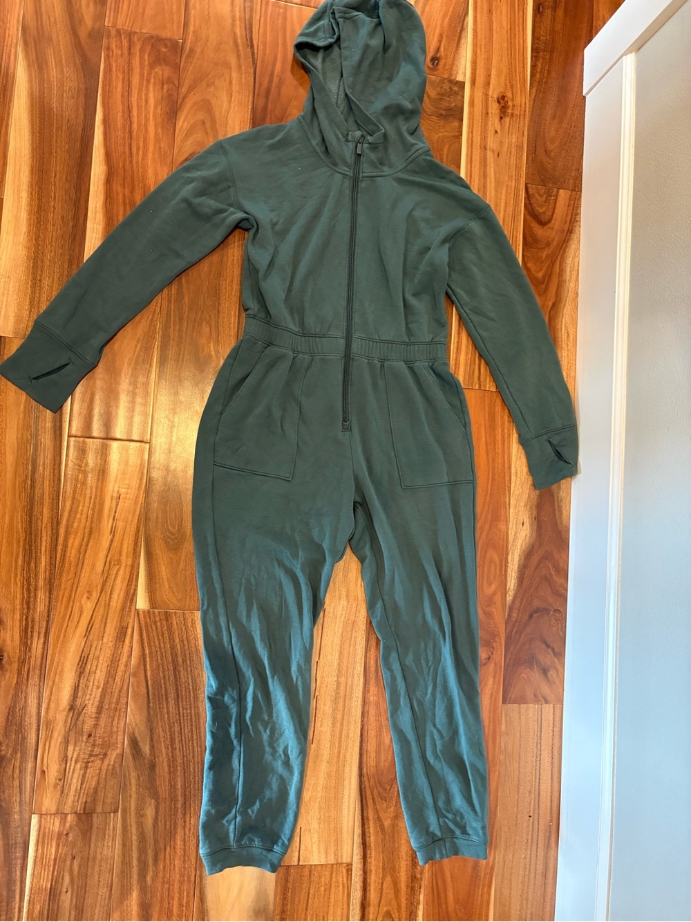 All In Motion Dark Green Hooded One-Piece Jumpsuit